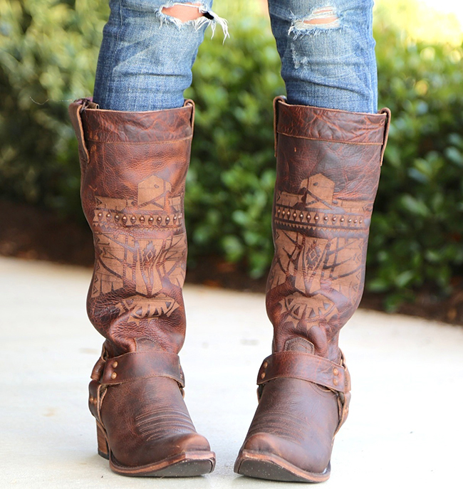 x junk gypsy fringe over the knee western boot